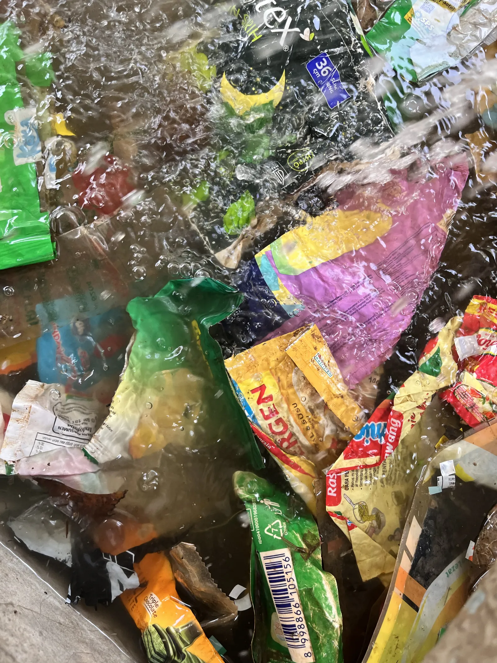 Low-value plastic waste collected before processing